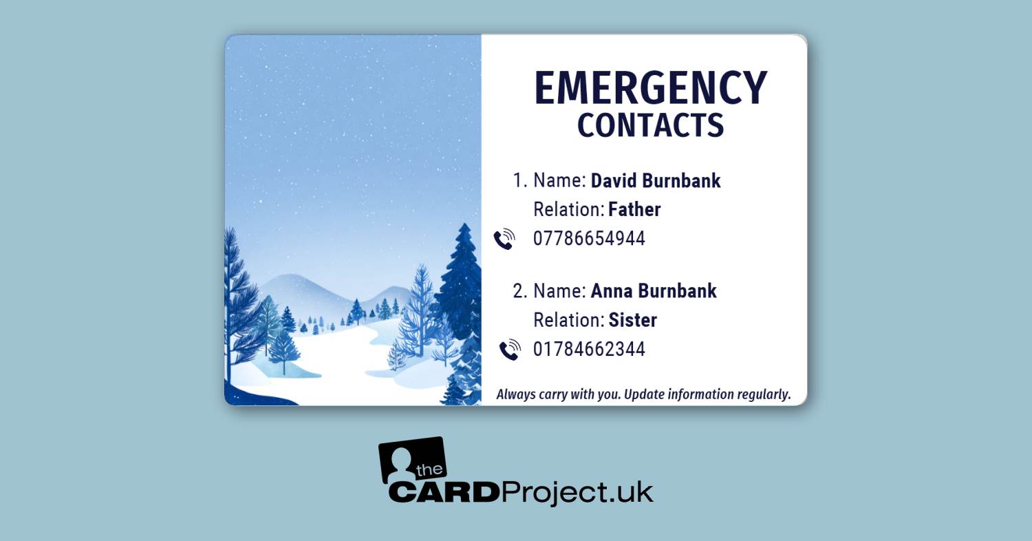 Winter Forest ICE Photo ID Card (REAR)